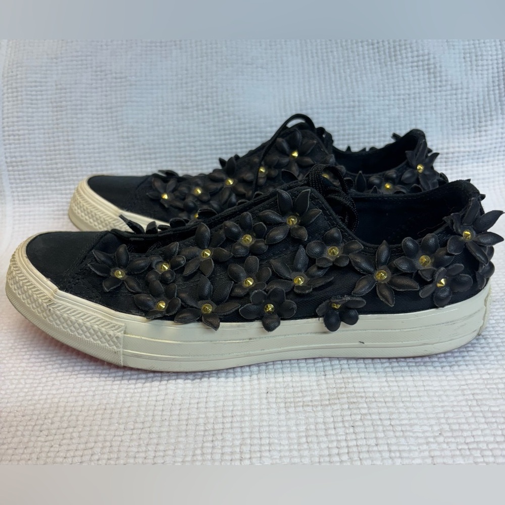 Converse by Pat Bo Floral Embellished Black Sneakers